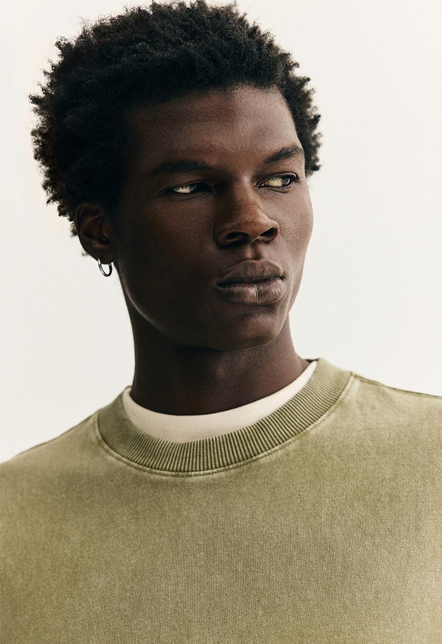 H&M - Regular fit washed T-shirt - green