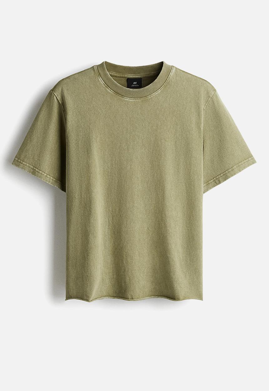 H&M - Regular fit washed T-shirt - green