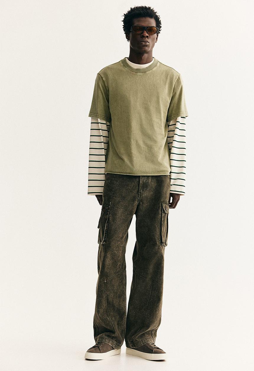 H&M - Regular fit washed T-shirt - green