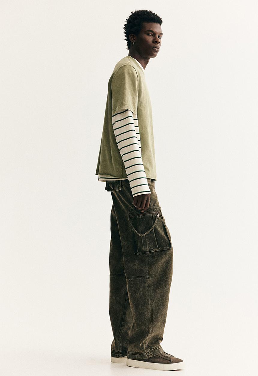 H&M - Regular fit washed T-shirt - green
