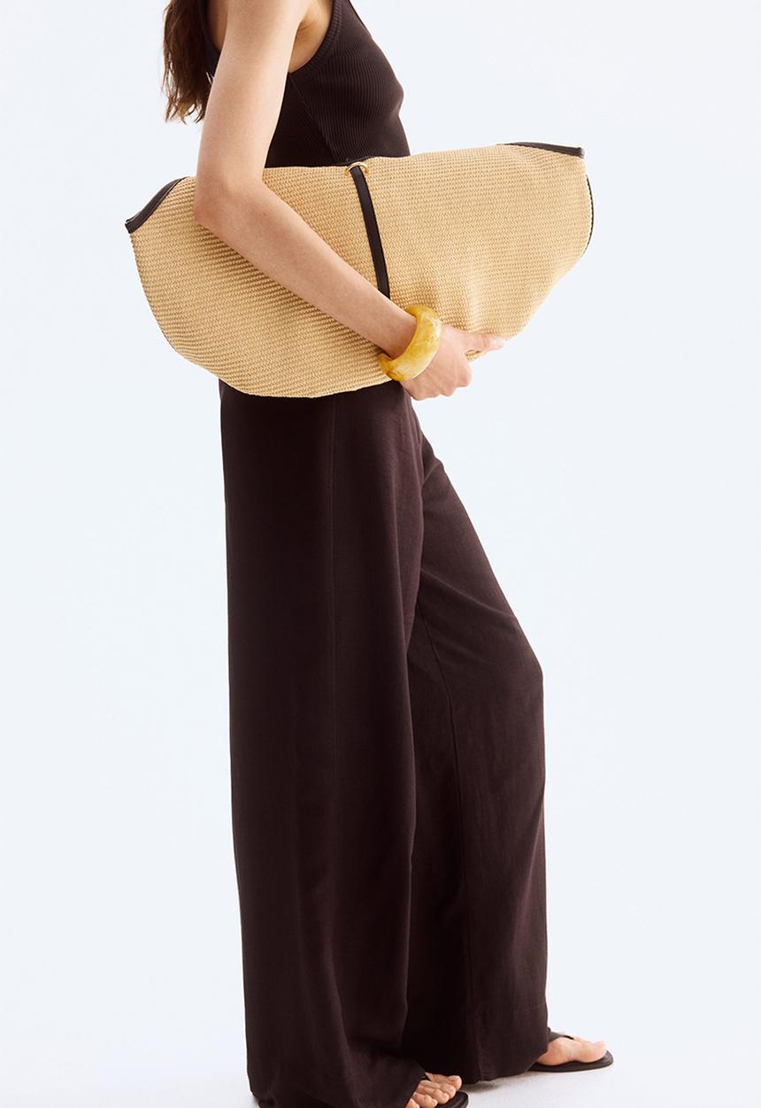 H&M - Linen-blend trousers - dark brown