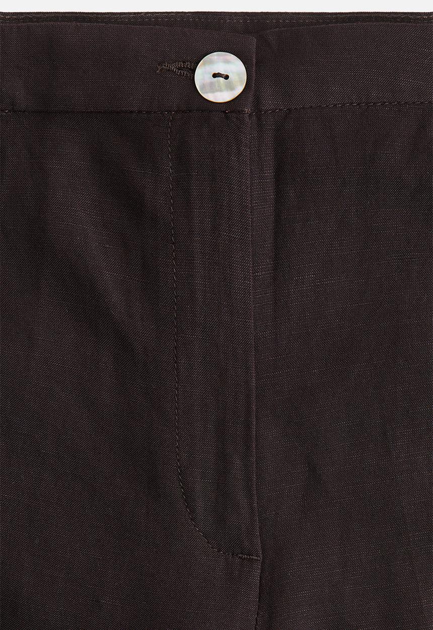 H&M - Linen-blend trousers - dark brown