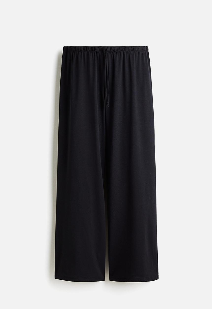 H&M - Straight drawstring trousers - black