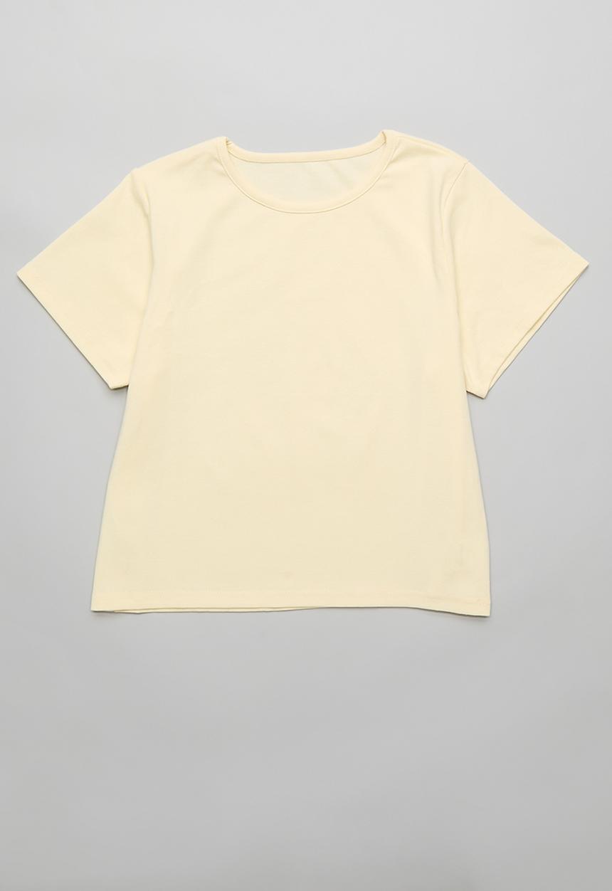 Pop Candy - Tee with peplum cami - lemon chiffon/white