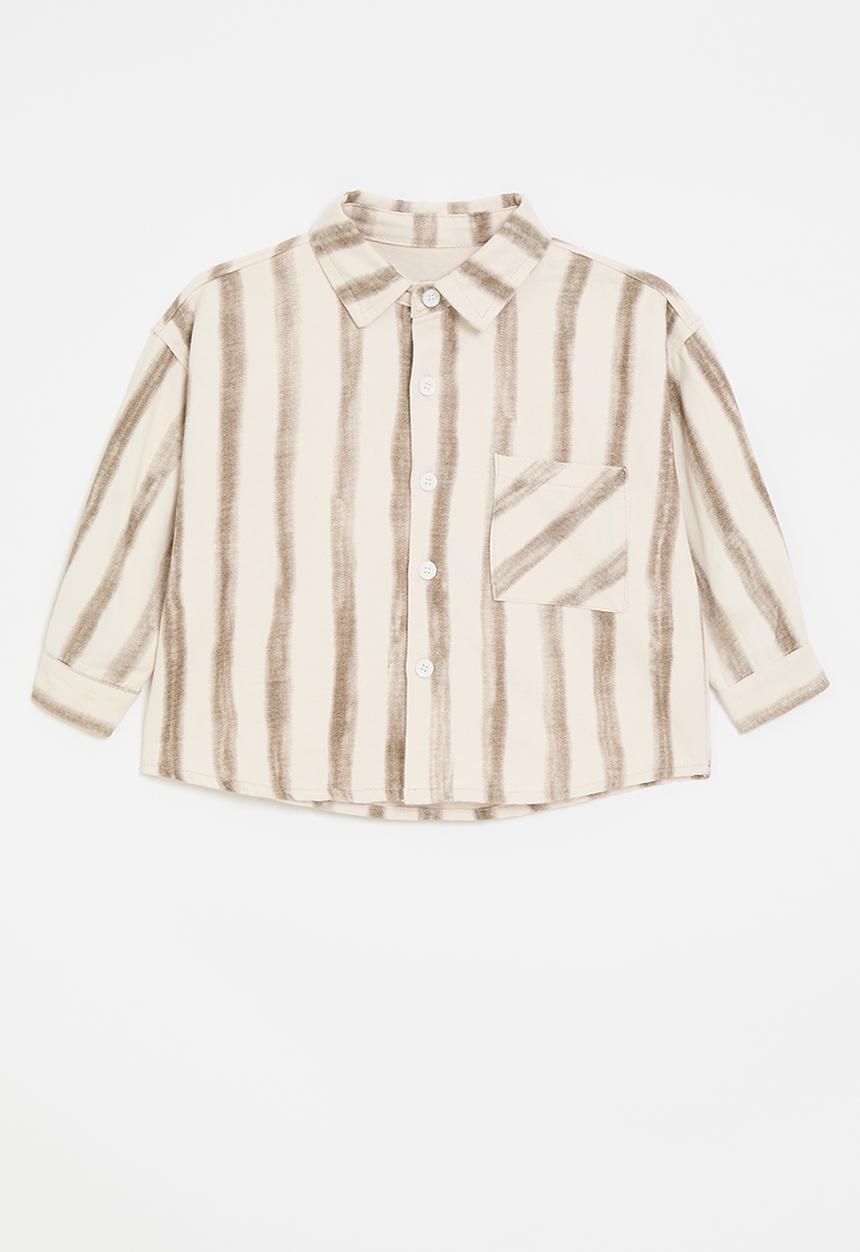 Pop Candy - Brushstroke striped shirt - ecru