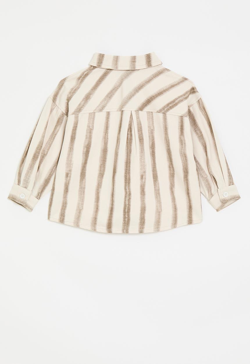 Pop Candy - Brushstroke striped shirt - ecru