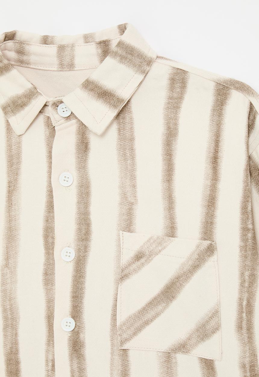 Pop Candy - Brushstroke striped shirt - ecru