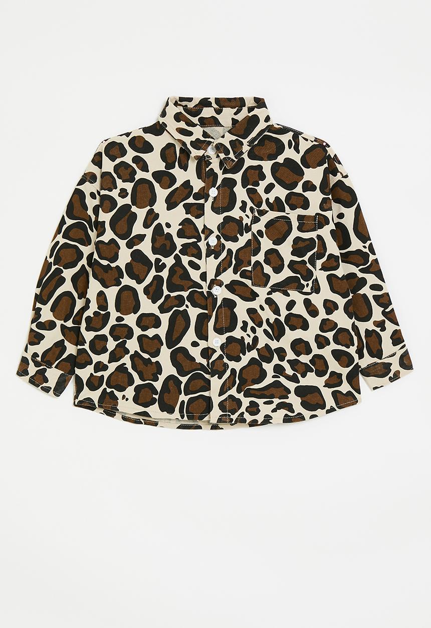 Pop Candy - Leopard printed button down shirt - multi