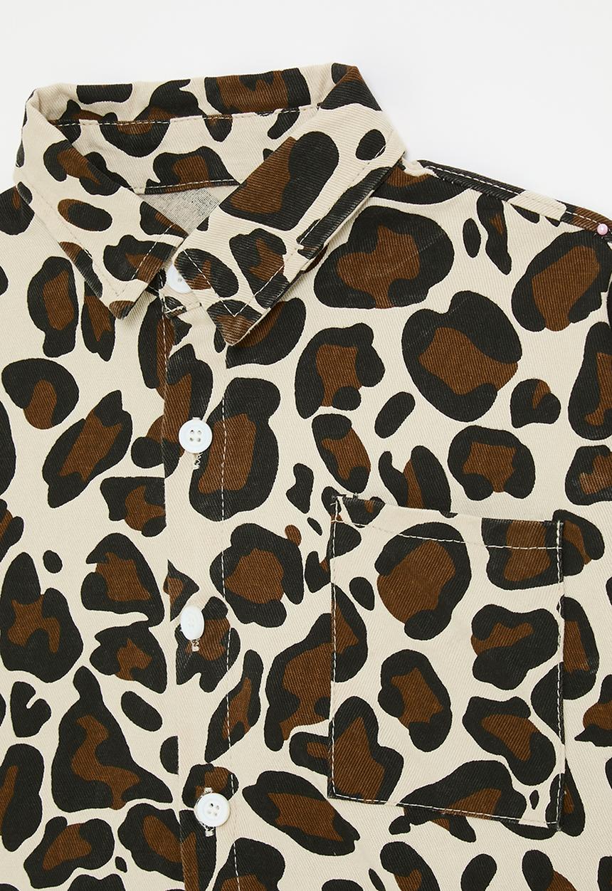 Pop Candy - Leopard printed button down shirt - multi