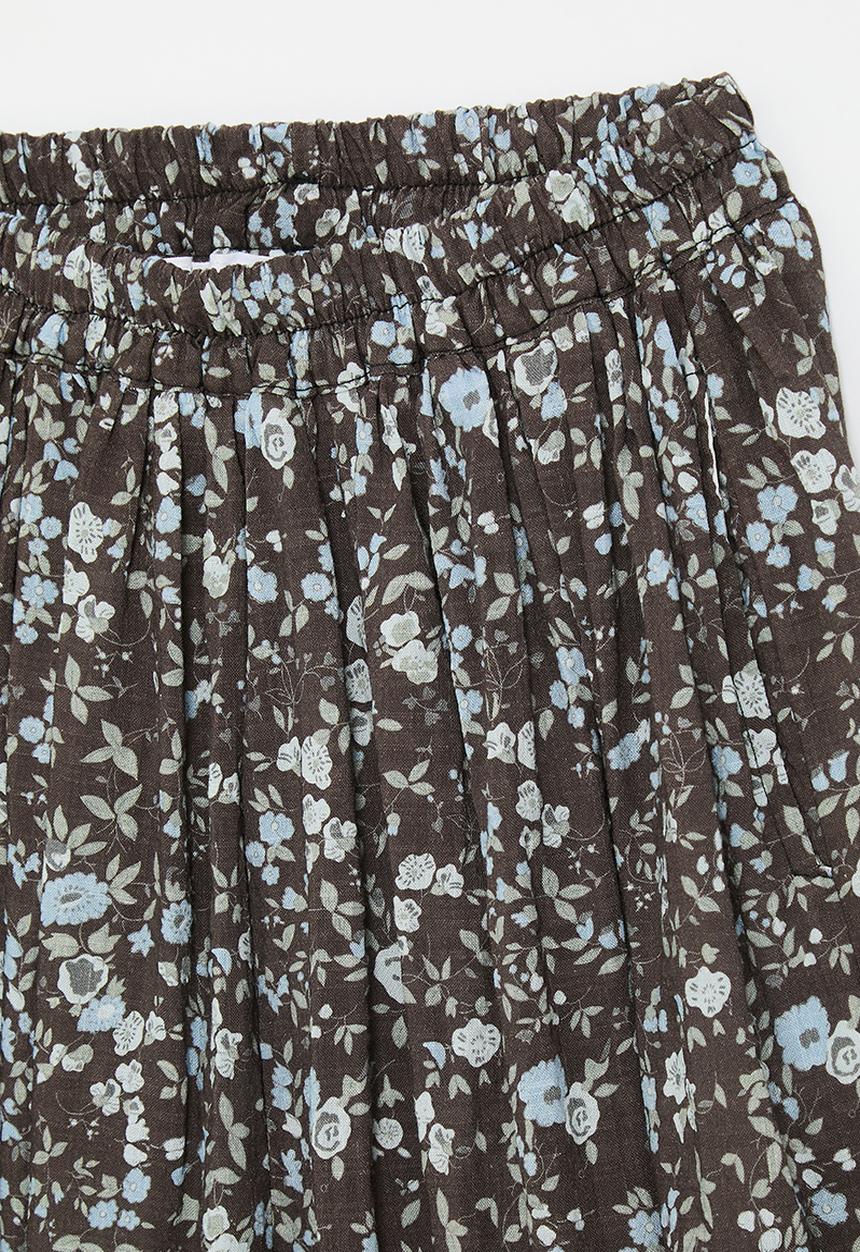 Pop Candy - Ditsy floral parachute pants - dark brown