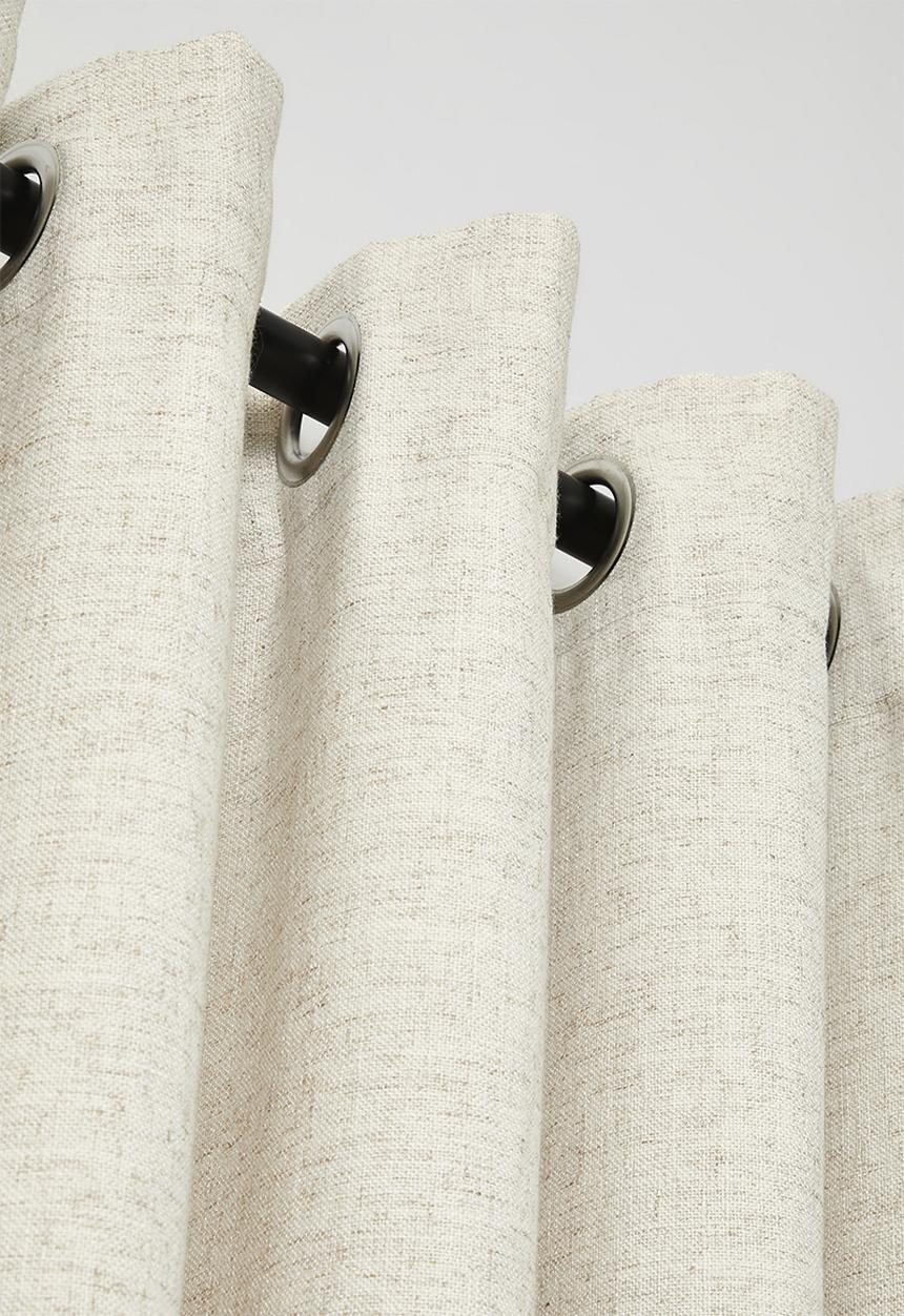Sixth Floor - Linen Blend Luxe Eyelet Curtain - Natural