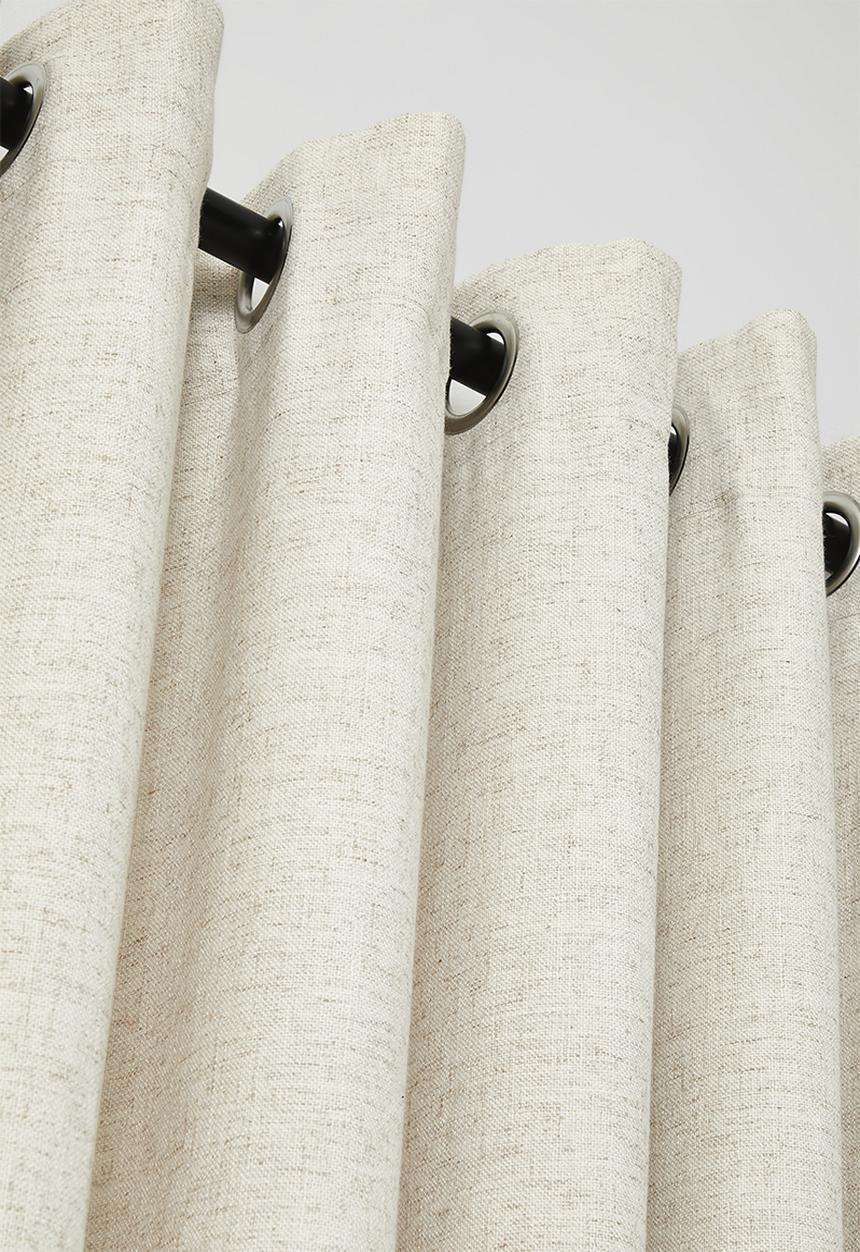 Sixth Floor - Linen Blend Luxe Eyelet Curtain - Natural