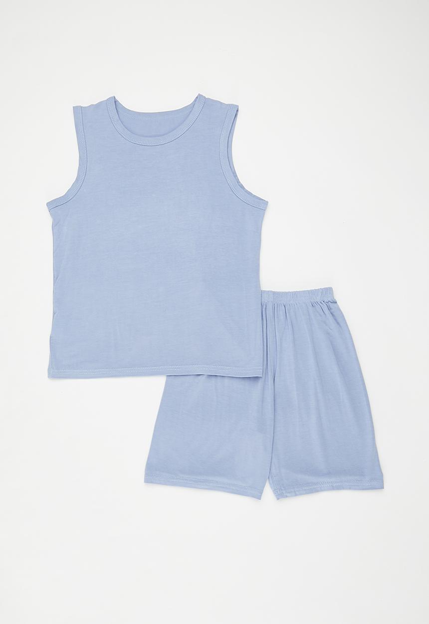 Pop Candy - Sleeveless pj top with shorts - light blue