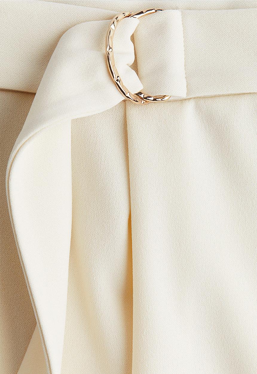 H&M - Belted trousers - cream