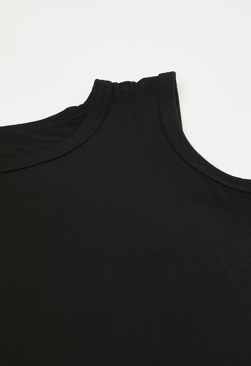Pop Candy - Sleeveless pj top with shorts - black