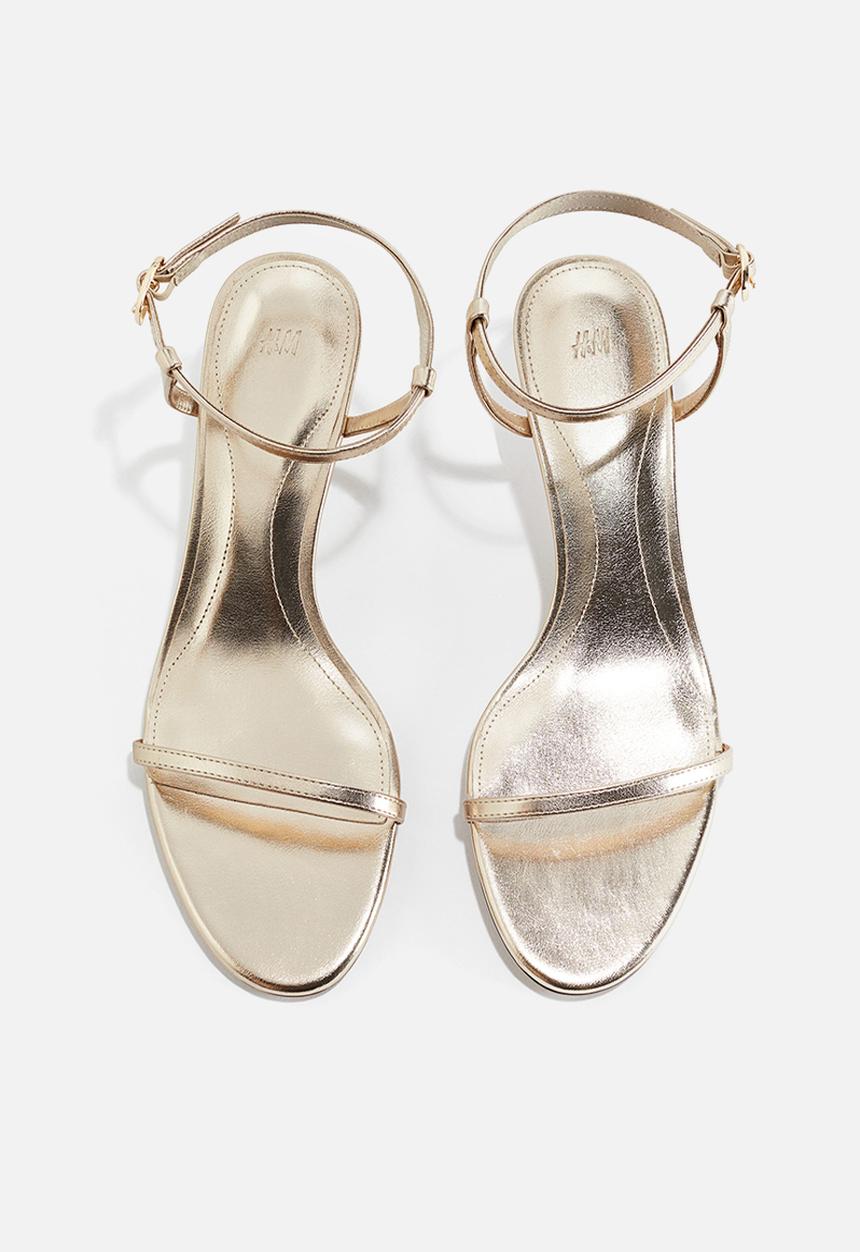 H&M - Heeled strappy sandals - gold-coloured