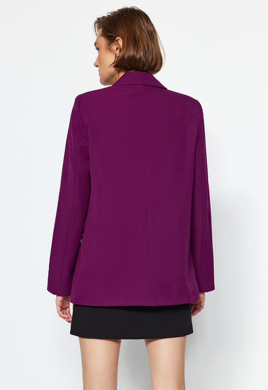 Trendyol - Regular Woven Blazer Jacket with Lining Details - Dark Purple