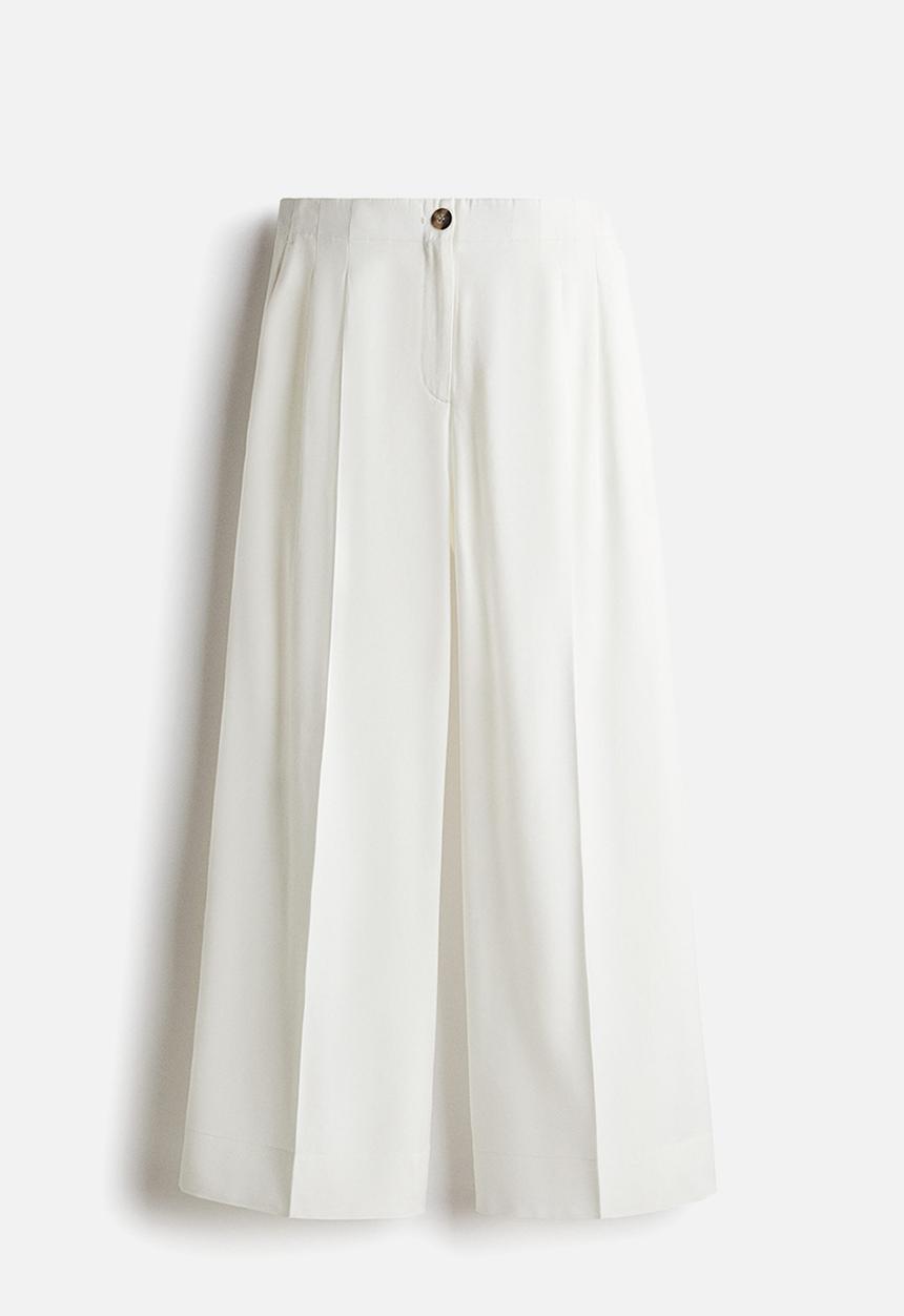 H&M - Wide ankle-length trousers - white