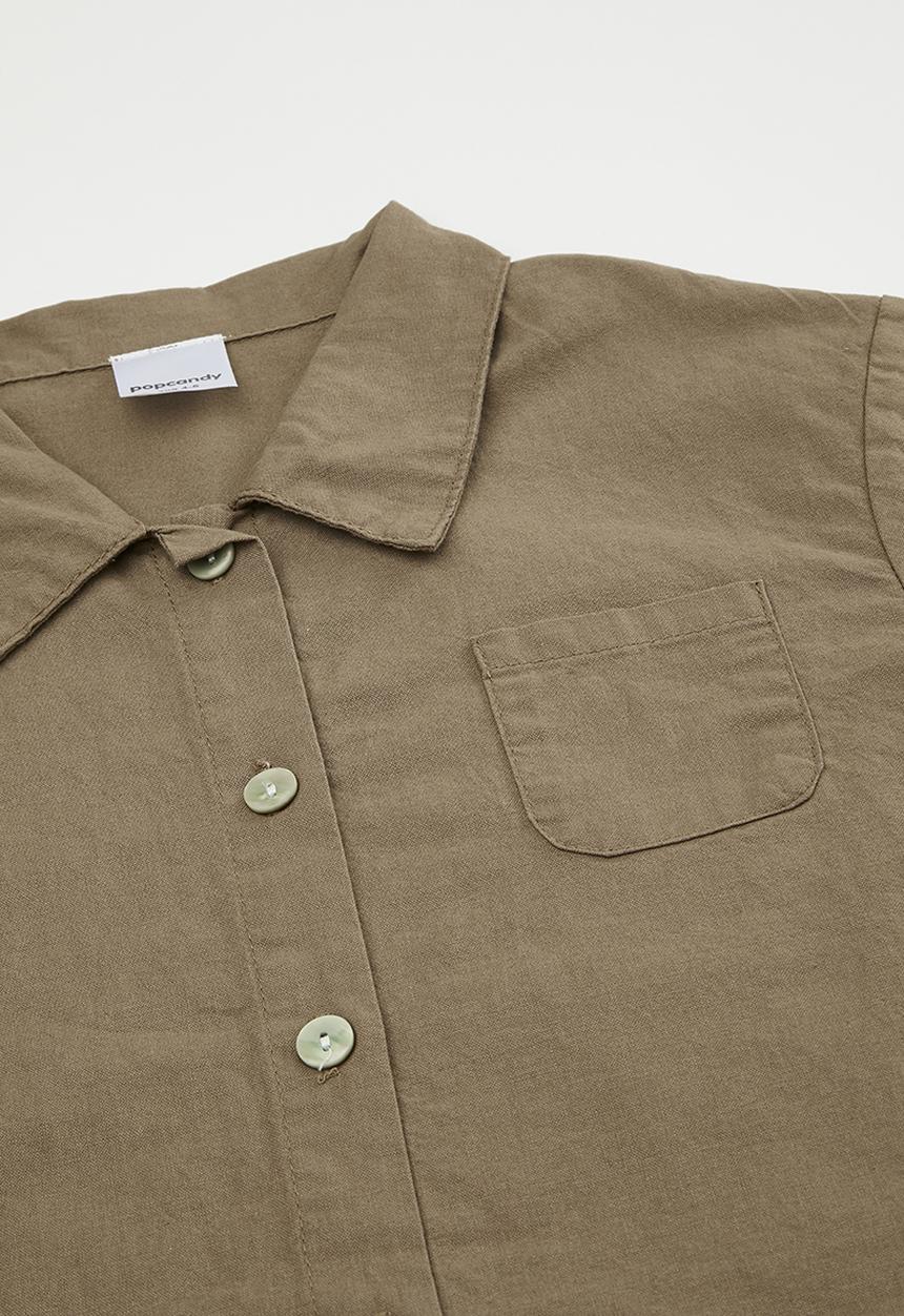 Pop Candy - Short-sleeved shirt & shorts set - taupe brown