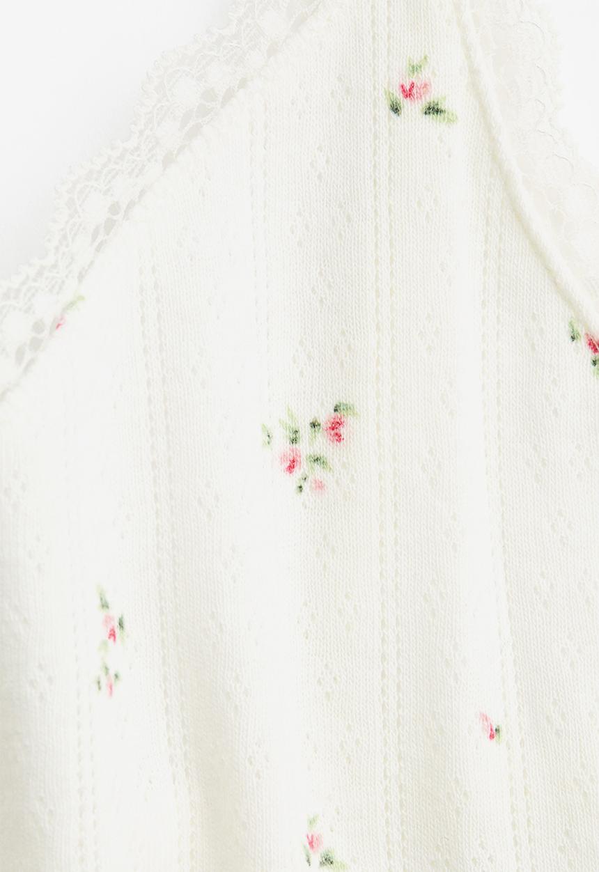 H&M - Pointelle nightslip - cream/floral 