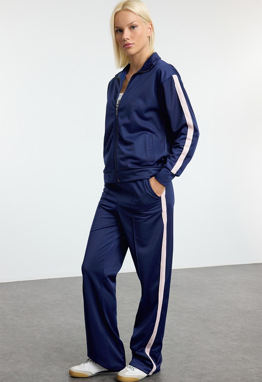 Trendyol - Knitted Tracksuit Set - Navy Blue