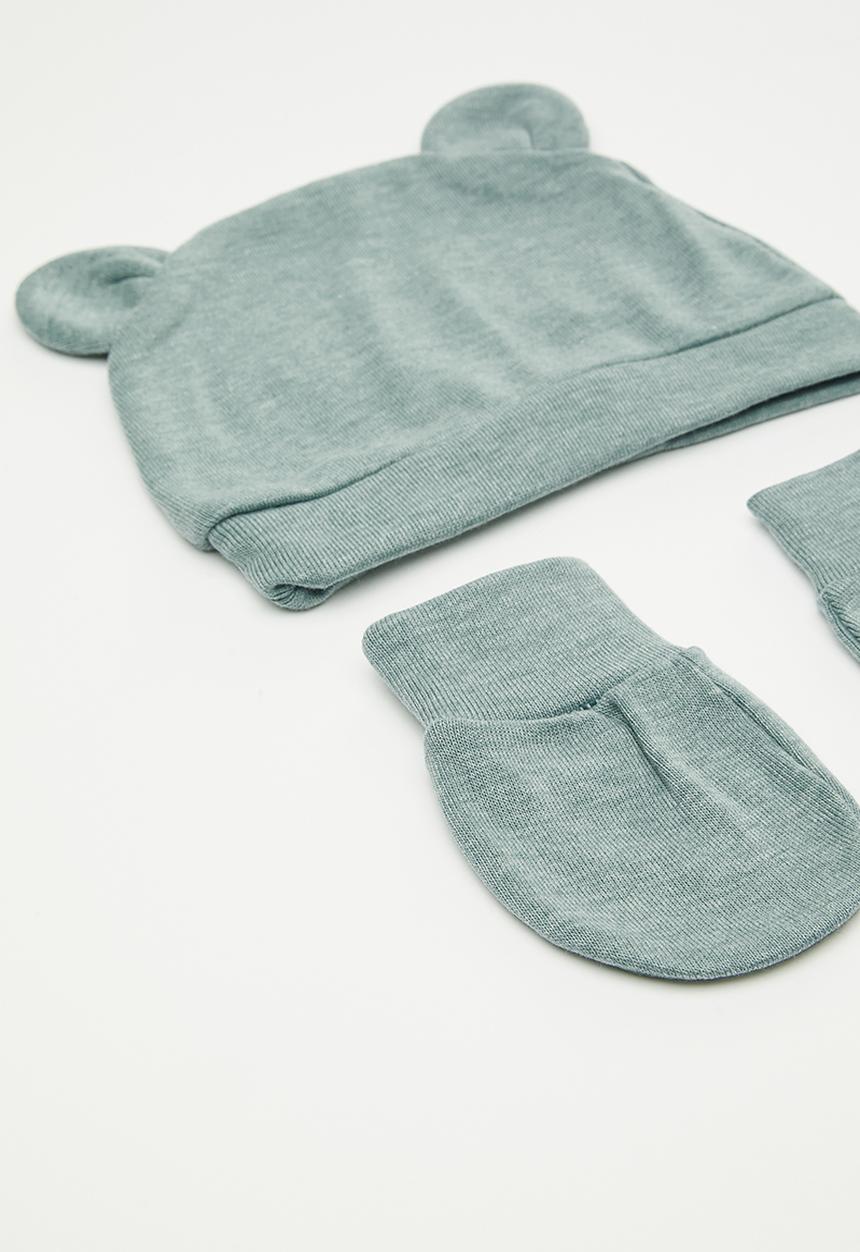 Pop Candy - Animal ear beanie with mittens - light sea green