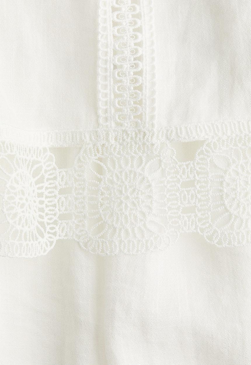 H&M - Embroidery-detail playsuit - white