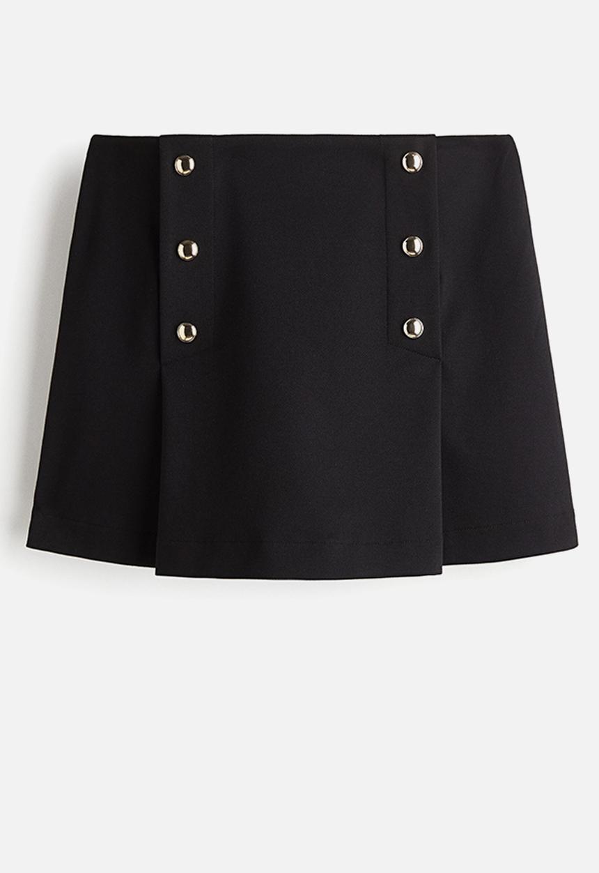 H&M - Button-front skort - black