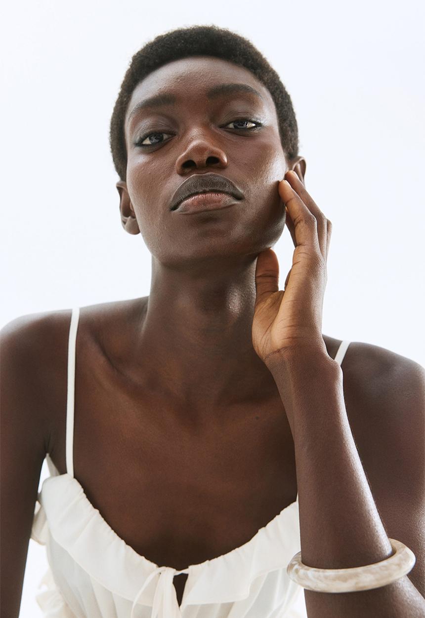 H&M - Frill-trimmed strappy top - white