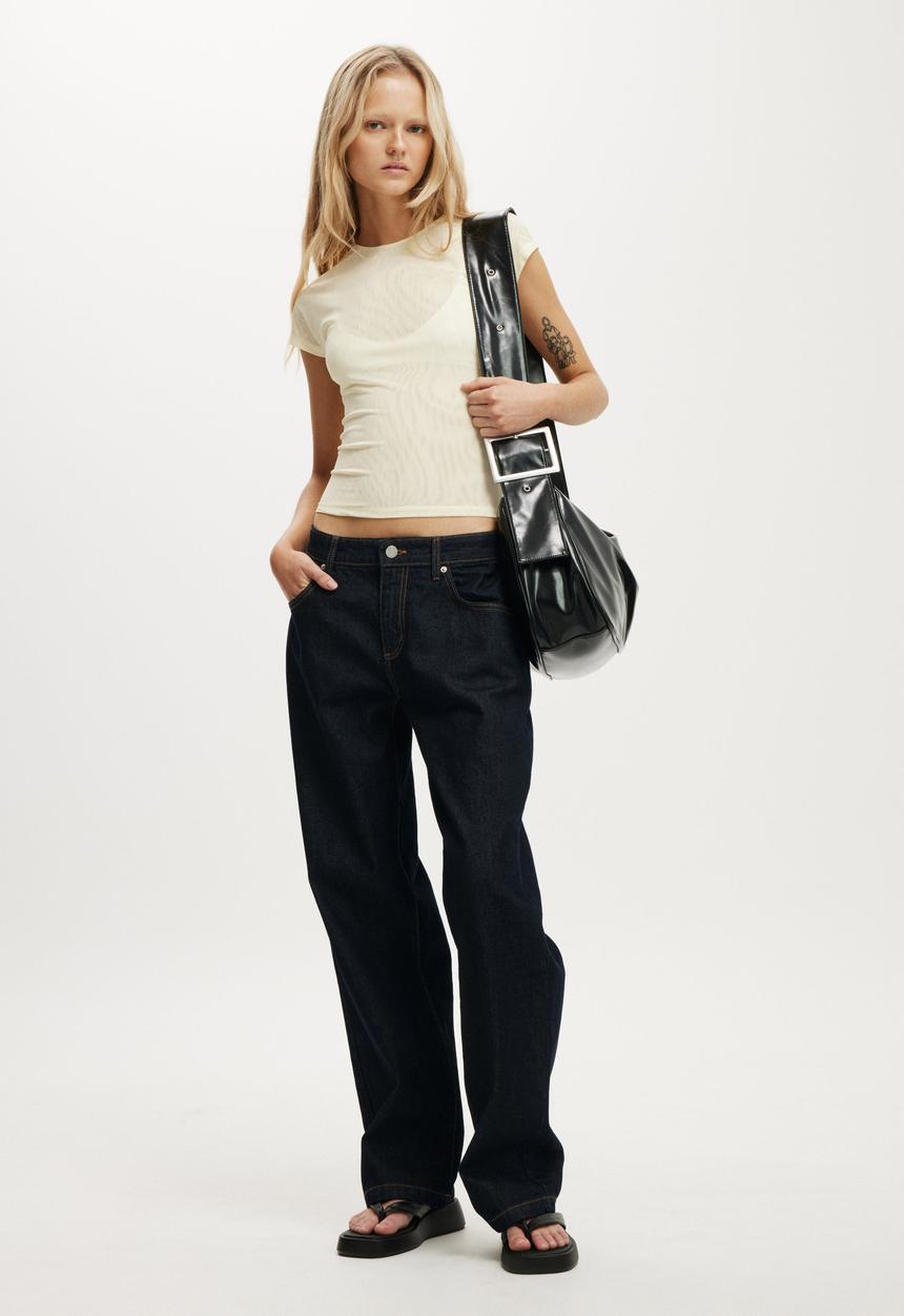 Cotton On - Asha mesh short sleeve tee - vanilla glow