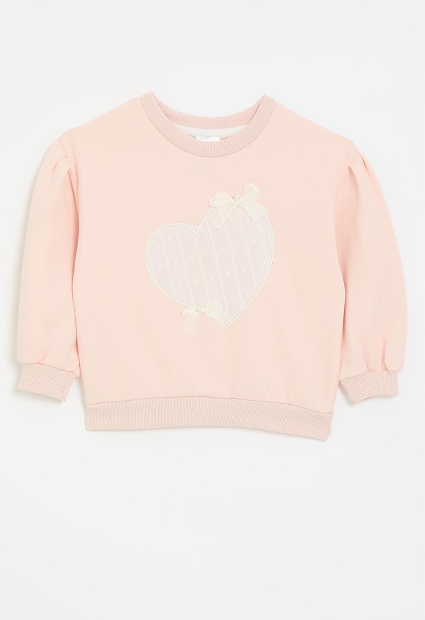 Pop Candy - Bow applique sweat top-pink