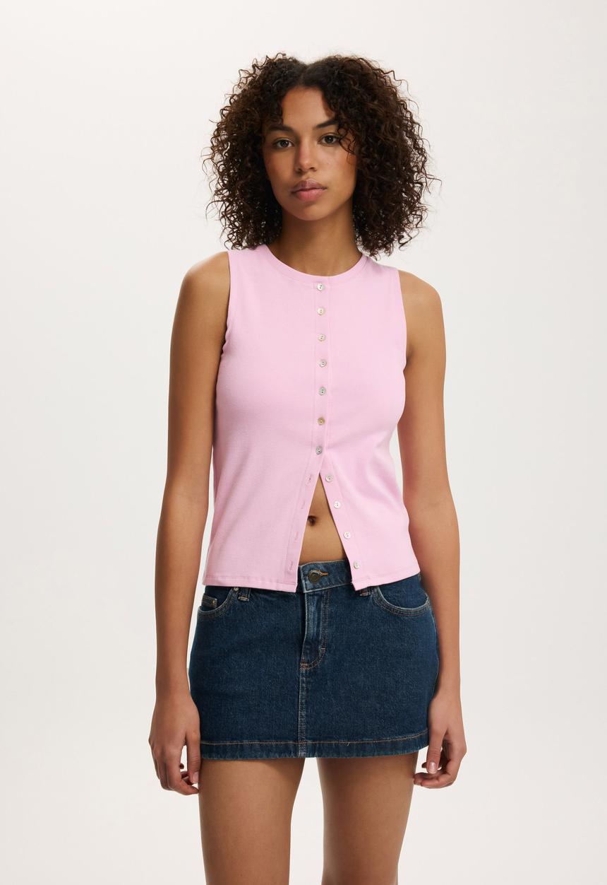Cotton On - Bailey button detail vest - lavendula