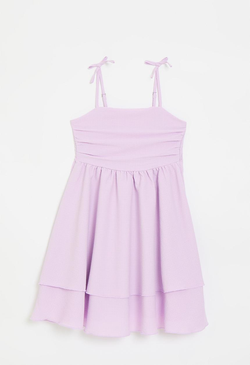 Pop Candy - Shirred back dress with layered skirt - light purple