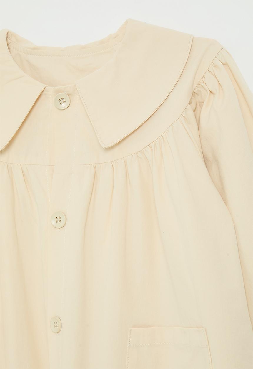 Pop Candy - Vintage inspired dress with pointed flat collar - parchment white