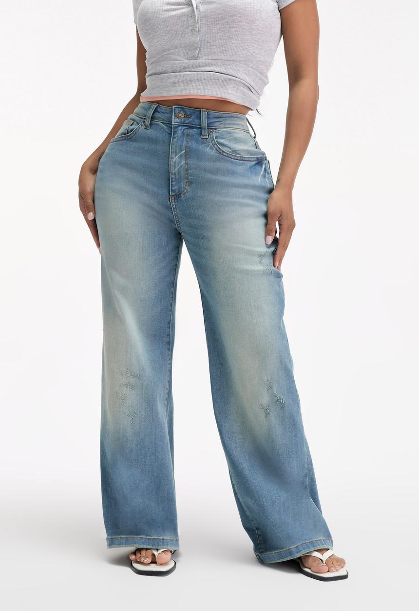 Cotton On - Curvy Stretch Wide Jean - Delusion Blue