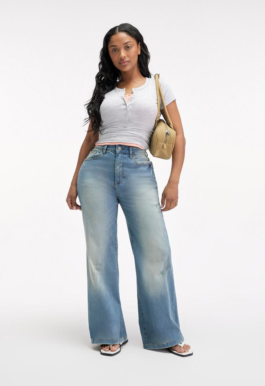 Cotton On - Curvy Stretch Wide Jean - Delusion Blue