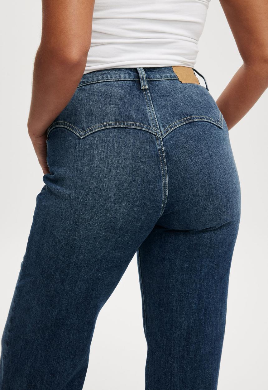 Cotton On - Curvy Stretch Wide Jean - Deepwater Blue/Western