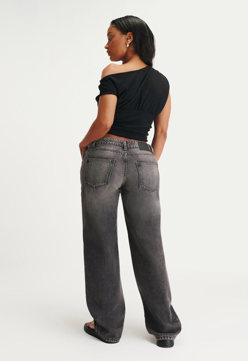 Cotton On - Curvy low rise straight jean - domino black