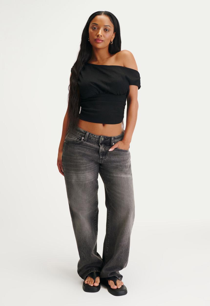 Cotton On - Curvy low rise straight jean - domino black