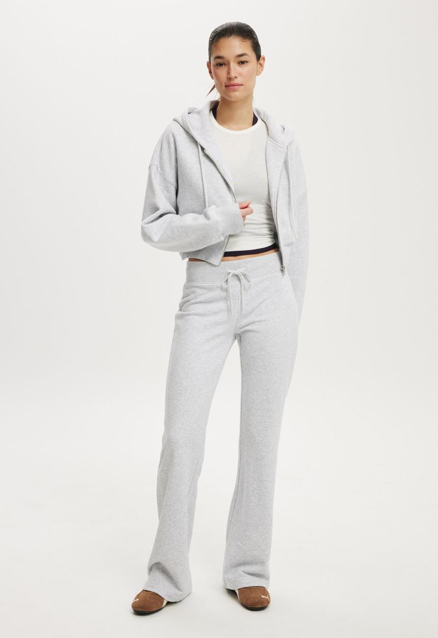Cotton On - Cropped zip through hoodie - soft grey marle