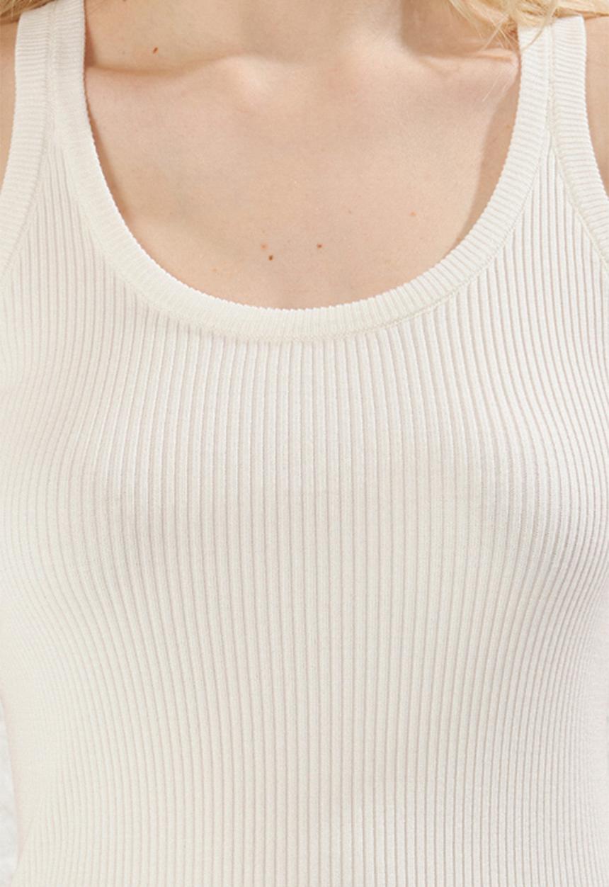 Trendyol - Crew Neck Basic Knitwear Tank - Ecru