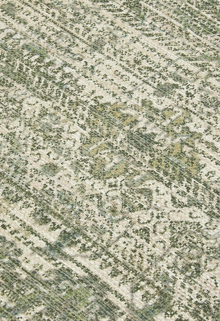 Sixth Floor - Cotton chenille plush distressed rug - green 