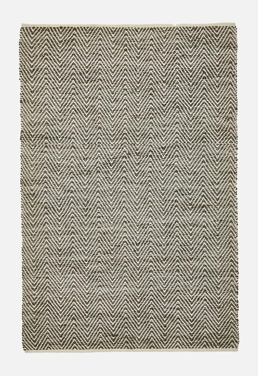 Sixth Floor - Handwoven Chevron Jute Durrie Olive