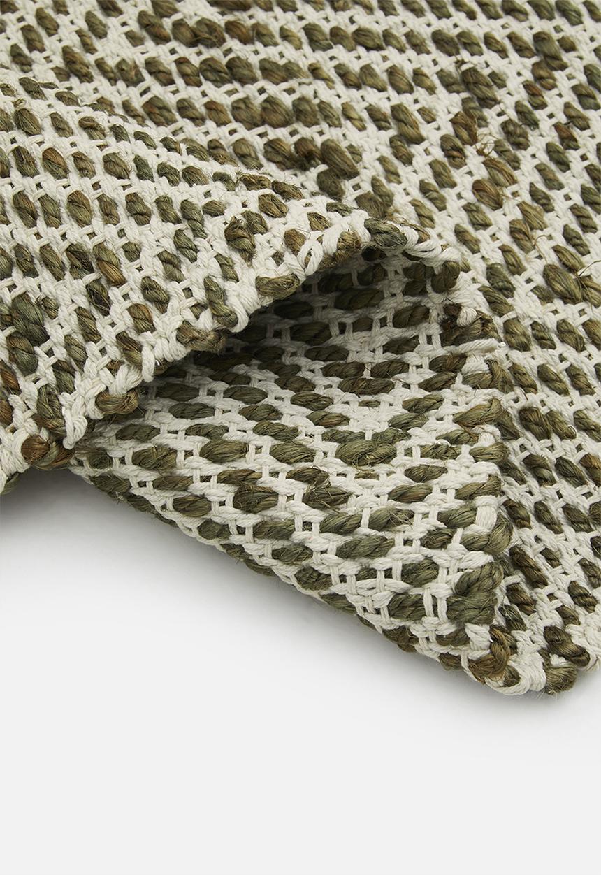 Sixth Floor - Handwoven Chevron Jute Durrie Olive