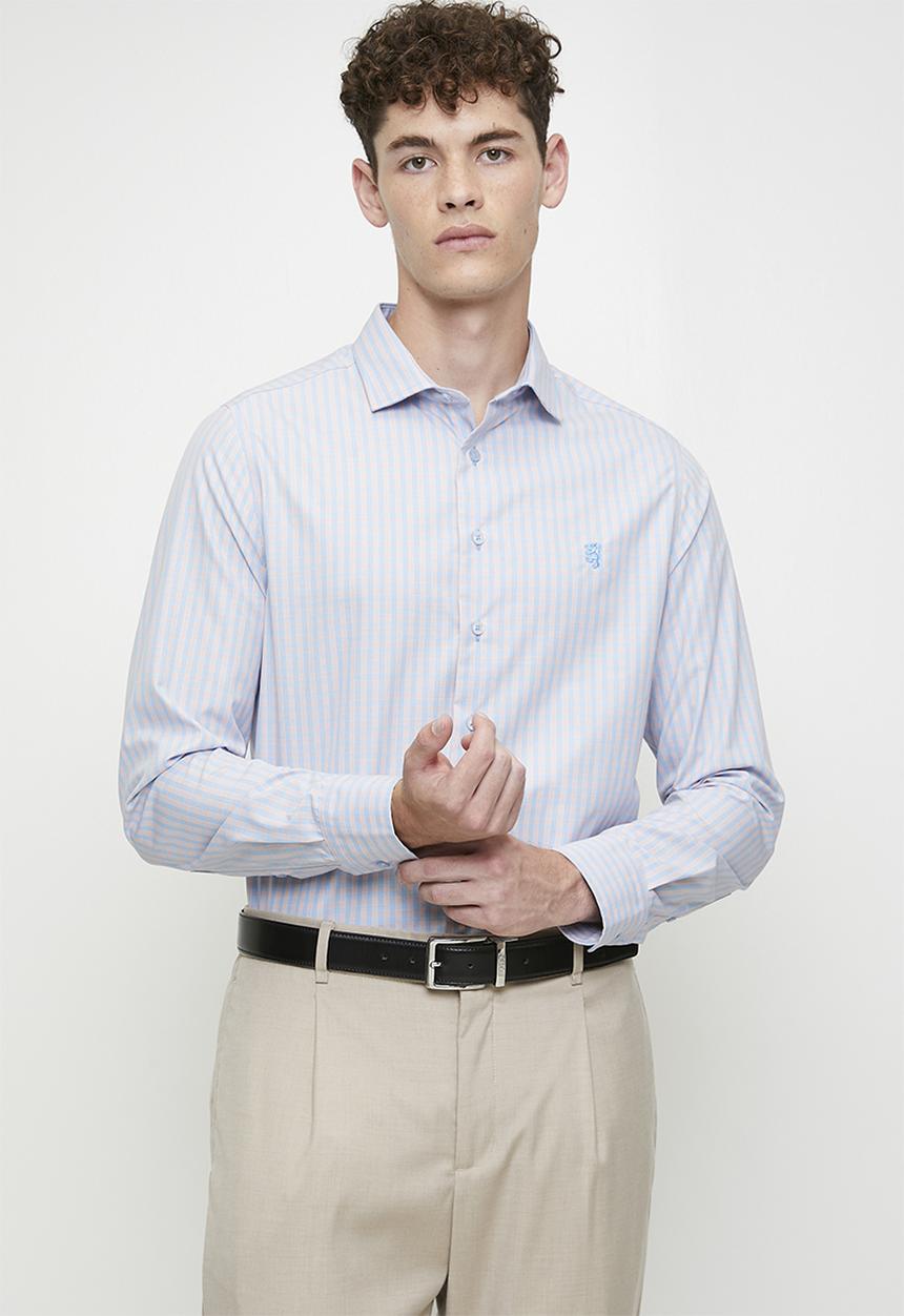 Pringle of Scotland - Gabriel long sleeve tailored shirt - blue