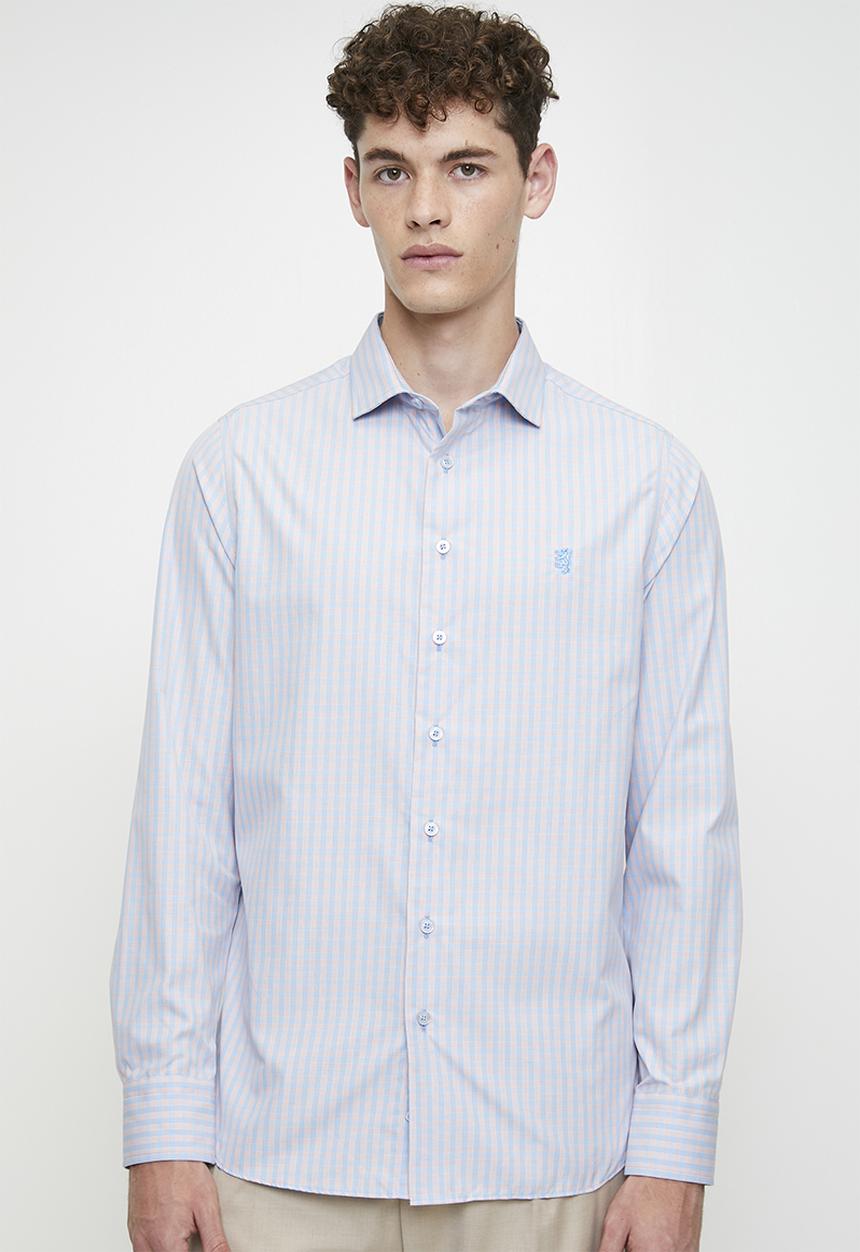 Pringle of Scotland - Gabriel long sleeve tailored shirt - blue