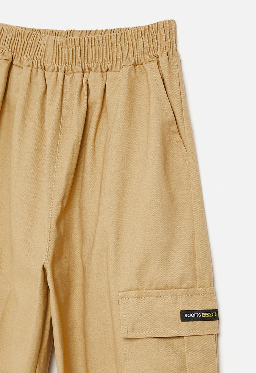 Pop Candy - Cuffed utility jogger - beige