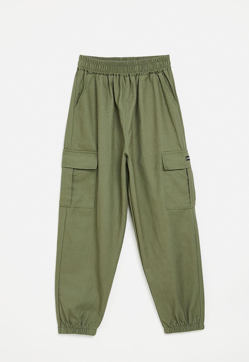 Pop Candy - Utility joggers with flap pockets - khaki green
