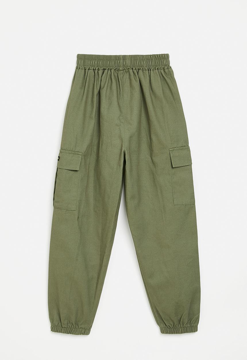 Pop Candy - Utility joggers with flap pockets - khaki green