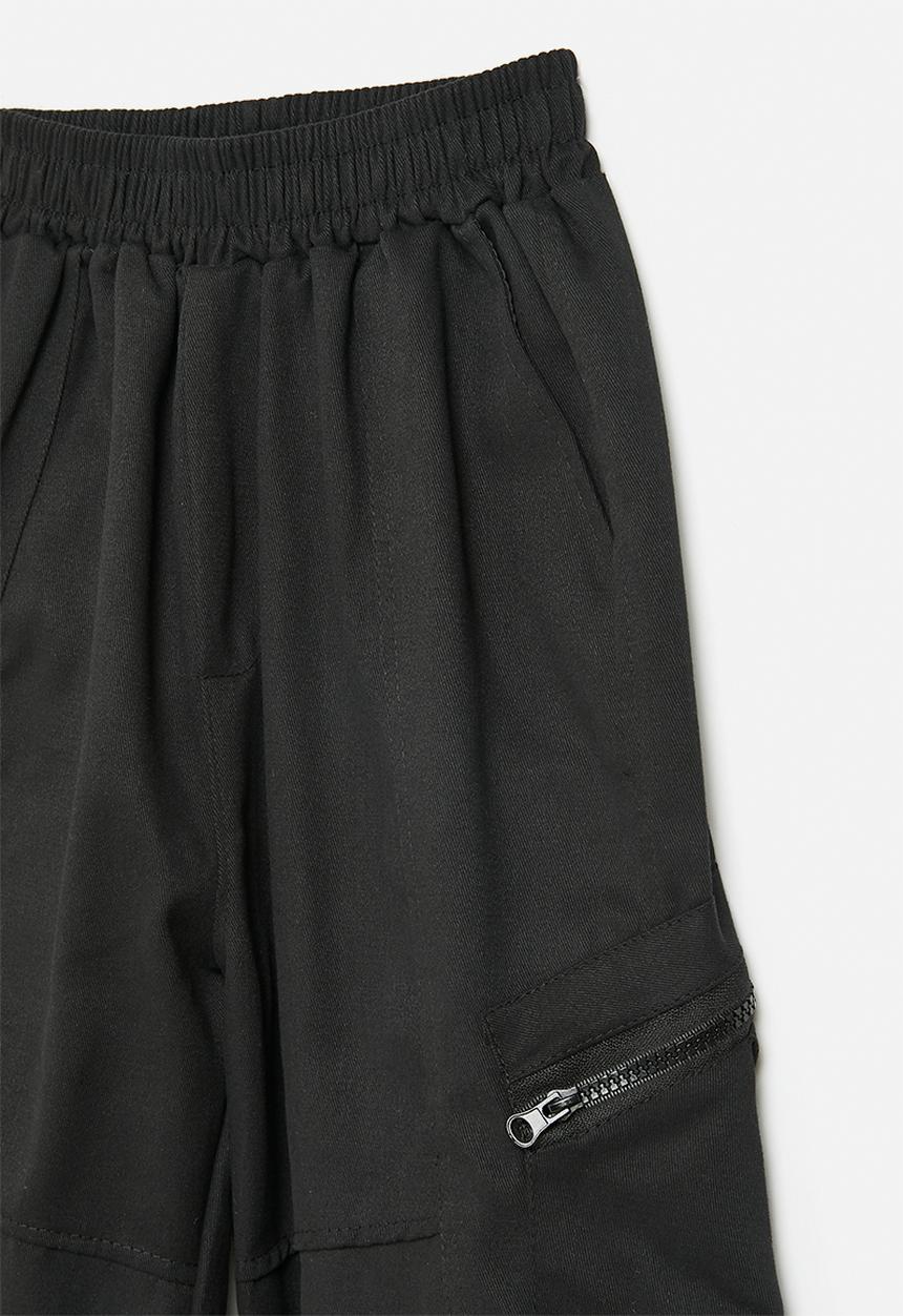 Pop Candy - Cargo pants with diagonal zips - black 